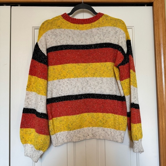 Tularosa Veni Crew Angora Blend Sweater in Orange Stripe - Picture 4 of 8